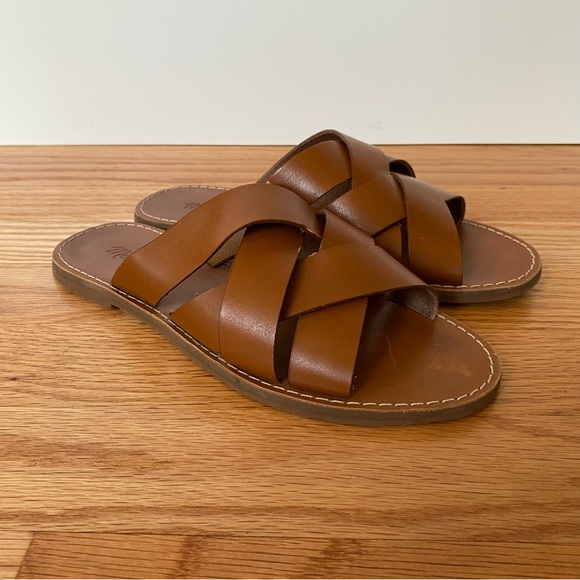 Madewell Shoes - Madewell Women’s Sandals The Boardwalk Woven Slide Sandal L1165 Leather Size 7
